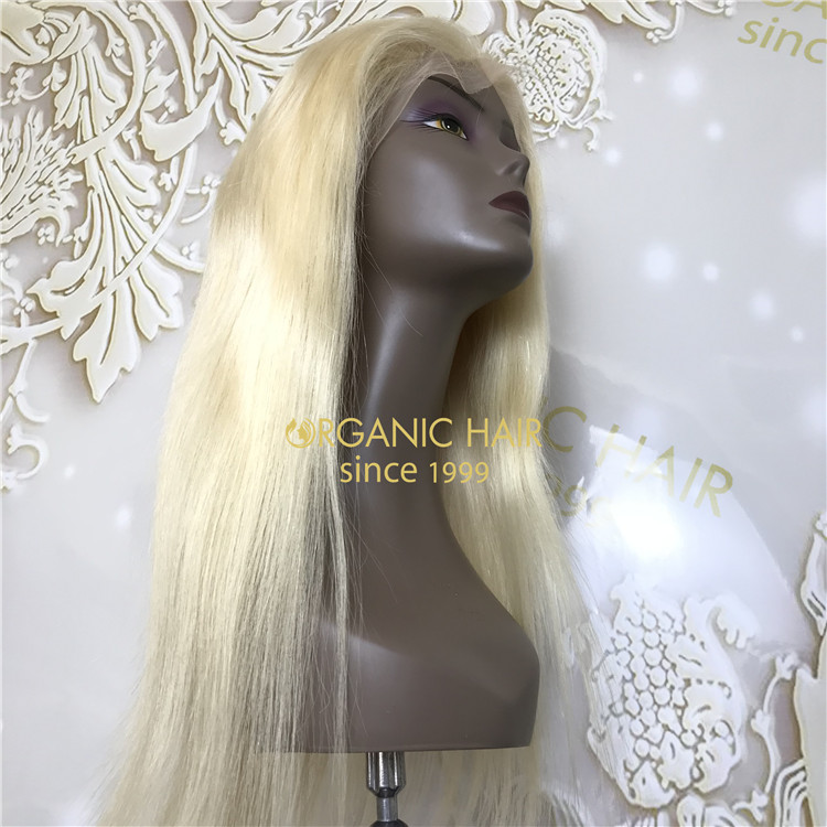 Blonde real hair full lace wigs 250% density X91